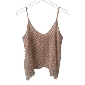 SOPRANO FLORAL FLOWY SPAGHETTI STRAP TOP SIZE MEDIUM